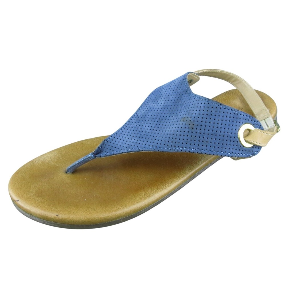 Sophia Milano Women Thong Sandal Shoes Blue Leather Size 7.5 Medium